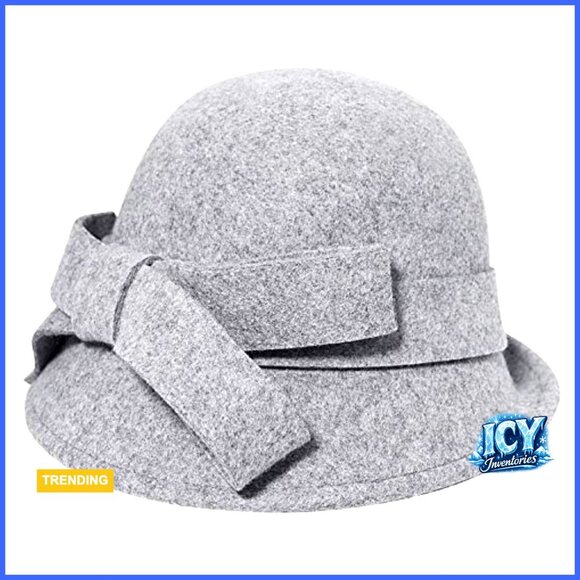 Wool Felt Bucket Hat with Bow Accent, One Size, Winter Accessory main image 3